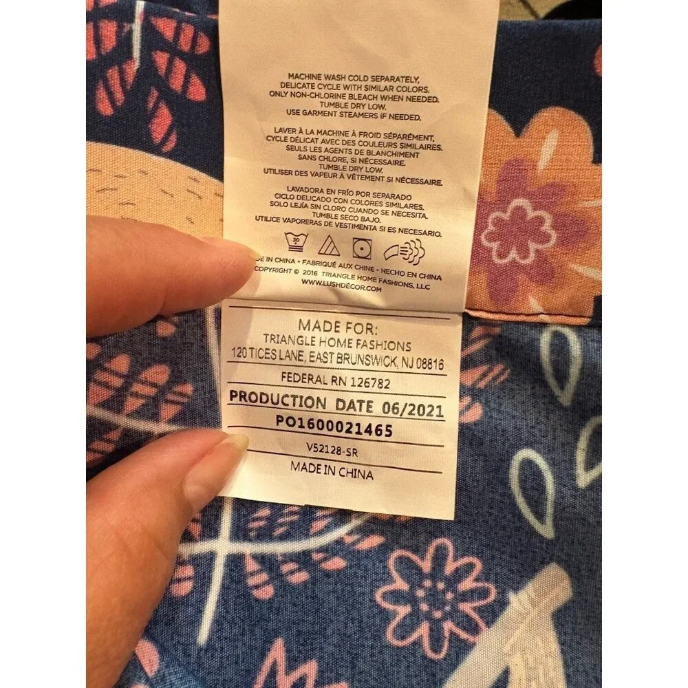Lush Decor Kola Bear Flowers Blue Shower Curtain 72x72